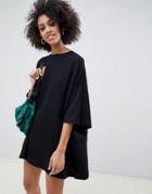 Weekday Huge T-shirt Dress In Black - Black