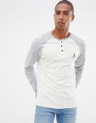 Brave Soul Long Sleeve Raglan Crew Neck - Cream