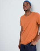 Weekday Dark Raw Edge T-shirt Burnt Orange - Orange