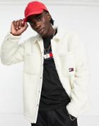 Tommy Jeans Cozy Capsule Sherpa Overshirt In Cream-white