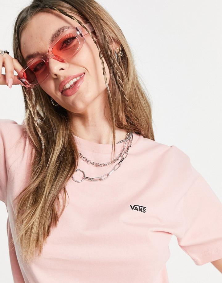 Vans Left Chest Logo T-shirt In Pink