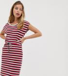 Vero Moda Petite Jersey Dress With Tie Waist-red