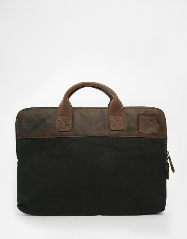 Lyle & Scott Canvas Document Bag - Black
