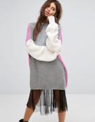 Prettylittlething Color Block Sweater Dress - Multi