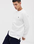 Ps Paul Smith Long Sleeve Zebra Crew Neck Top In White