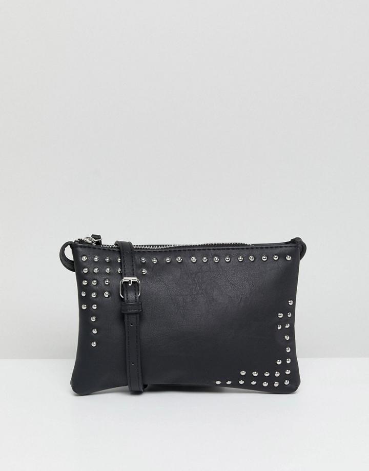 Pieces Studded Cross Body Bag - Black