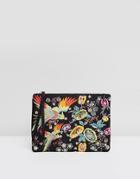 New Look Dove Embroidered Clutch Bag - Black
