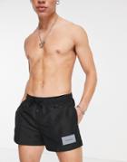 Calvin Klein Short Drawstring Swim Shorts In Black