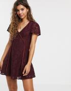 Moon River Lace Dress-red