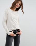 Asos Sweater In Ladder Stitch And Batwing Sleeves - Stone