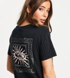 Quiksilver Logo Back Print Cropped T-shirt In Washed Black - Exclusive To Asos