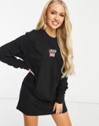 Night Addict Long Sleeve T-shirt Dress-black