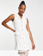 Miss Selfridge Petite Ivory Sleeveless Blazer Dress-white
