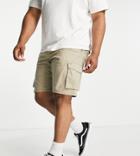Only & Sons Plus Cargo Shorts In Tan-brown
