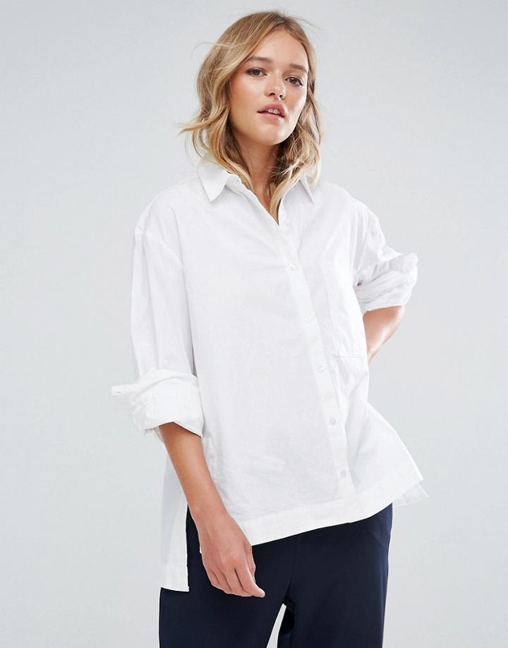 Neon Rose Oversized Shirt - White