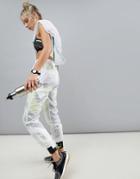 Asos 4505 Trackpant In Sheer Reinforced Fabric - White