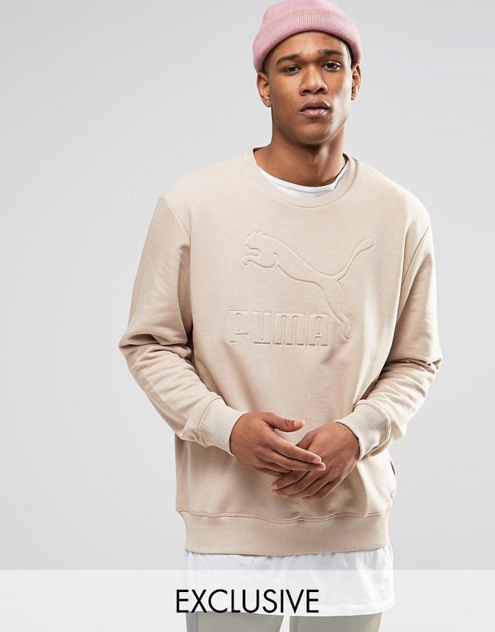 Puma Oversized Sweatshirt In Beige Exclusive To Asos - Beige