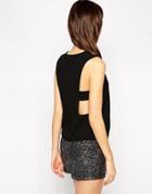 Asos Shell Top With Cut Out Sides - Black