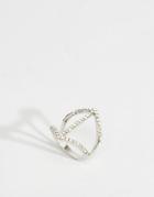 Lipsy Fine Pave Link Ring - Silver