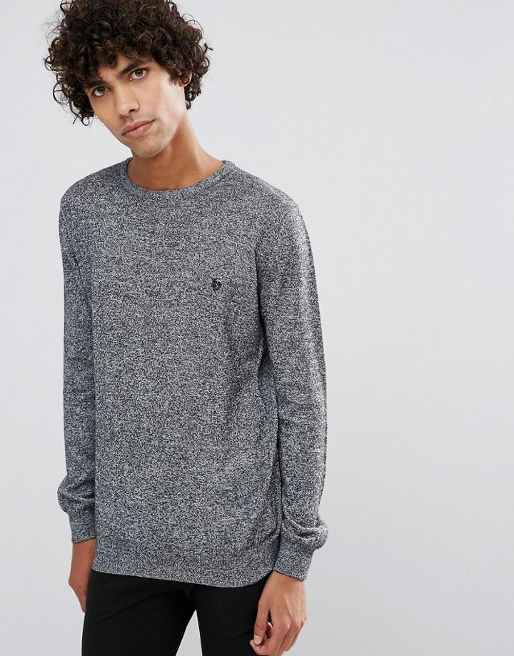 Noose & Monkey Salt & Pepper Scoop Neck Sweater - Black