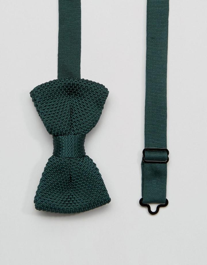 7x Knitted Bow Tie Khaki In Box - Green