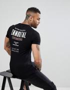 Asos Muscle T-shirt With Immortal Back Print - Black