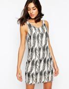 Warehouse Feather Sequin Embellished Dress - Cream