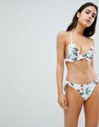 South Beach Hibiscus Print Bikini Set - White