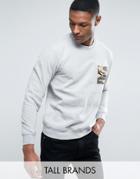 Jacamo Tall Sweat In Camo Print Khaki - Green