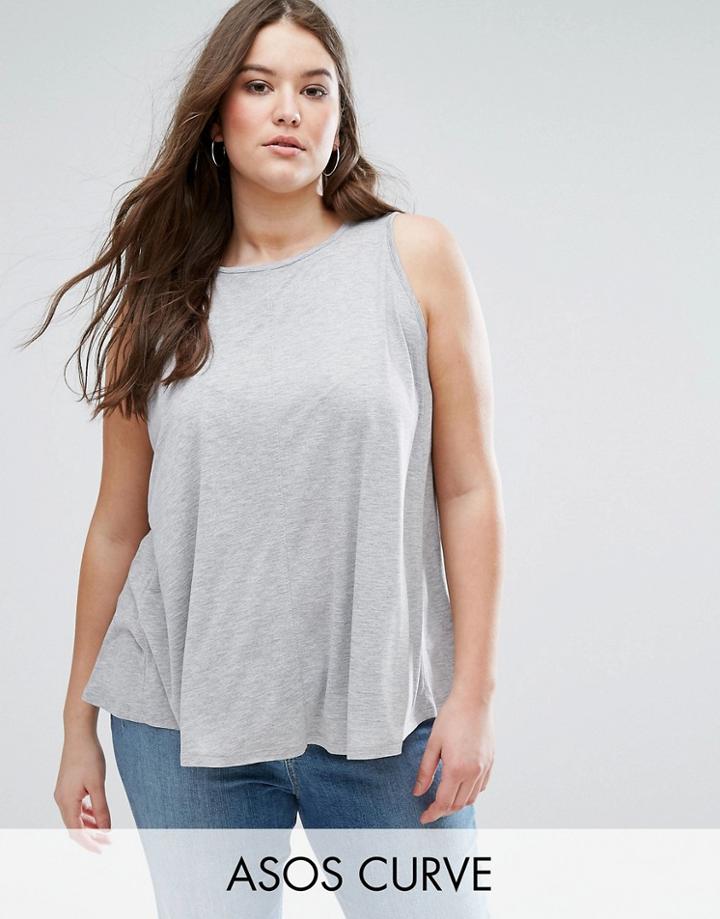 Asos Curve Girly Swing Tank - Gray