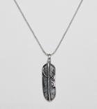 Reclaimed Vintage Inspired Feather Necklace In Silver Exclusive To Asos - Silver