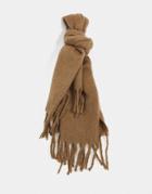 Asos Design Blanket Scarf In Camel With Textured Detail-brown
