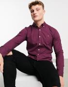 Farah Steen Slim Long Sleeve Shirt-red