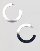Missguided Thick Open Hoop Silver Earring - Silver