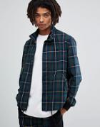 Asos Harrington Jacket Co-ord Navy Plaid Check - Black