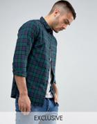 Only & Sons Shirt In Slim Fit Black Watch Check - Gray