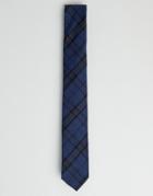 Twisted Tailor Tie In Wool Plaid Check - Blue
