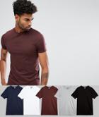 Asos Tall T-shirt With Crew Neck 5 Pack Save - Multi