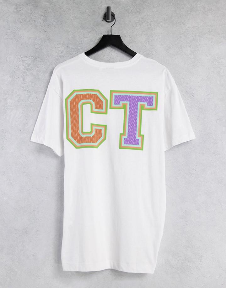 Crooked Tongues T-shirt With Varsity Style Print In White