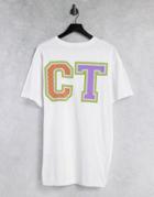 Crooked Tongues T-shirt With Varsity Style Print In White
