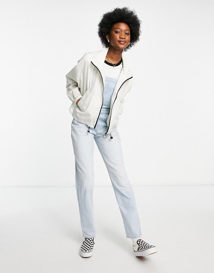 Asos Design Cropped Rain Jacket In White