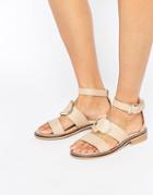 Asos Freena Leather Sandals - Beige