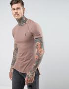 Religion T-shirt With Step Hem - Pink