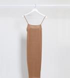 Fashionkilla Maternity Going Out Cami Strap Midi Dress In Camel-neutral