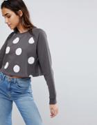 Asos Cropped Swing Spot Sweat-gray