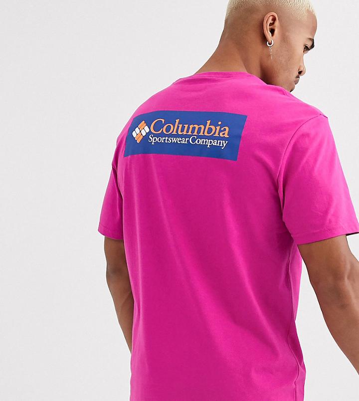 Columbia North Cascades T-shirt In Pink With Back Logo Exclusive At Asos