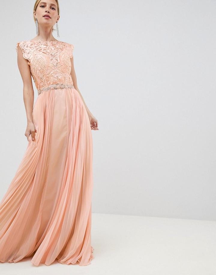 Jovani Tulle Maxi Dress - Orange