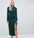 Vero Moda Tall Midi Dress With Sleeve Detail In Green