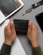 Asos Leather Card Holder In Black With Emboss - Black
