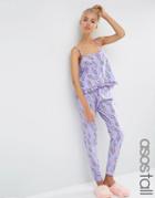 Asos Tall Gem Sprinkle Ice-cream Cami & Legging Pyjama Set - Lilac